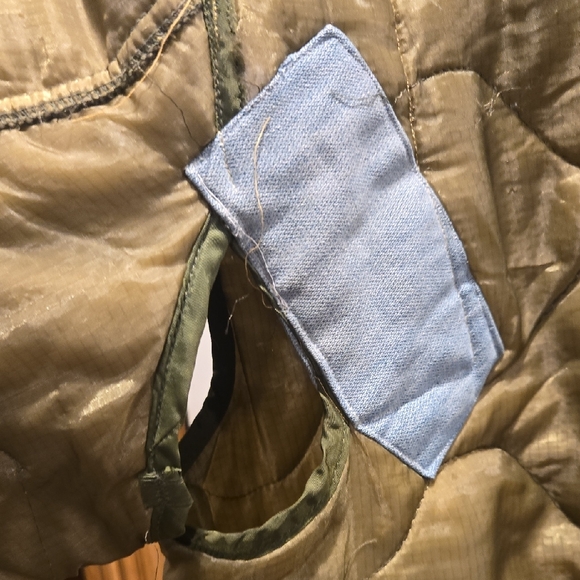 Olive Green Quilted Army Jacket Liner Insert - Picture 3 of 7